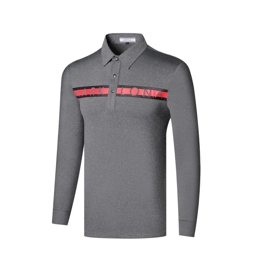 

Autumn 2020 New MK Men's Golf Long Sleeves Sports Polo-Shirt Elastic Quick Drying