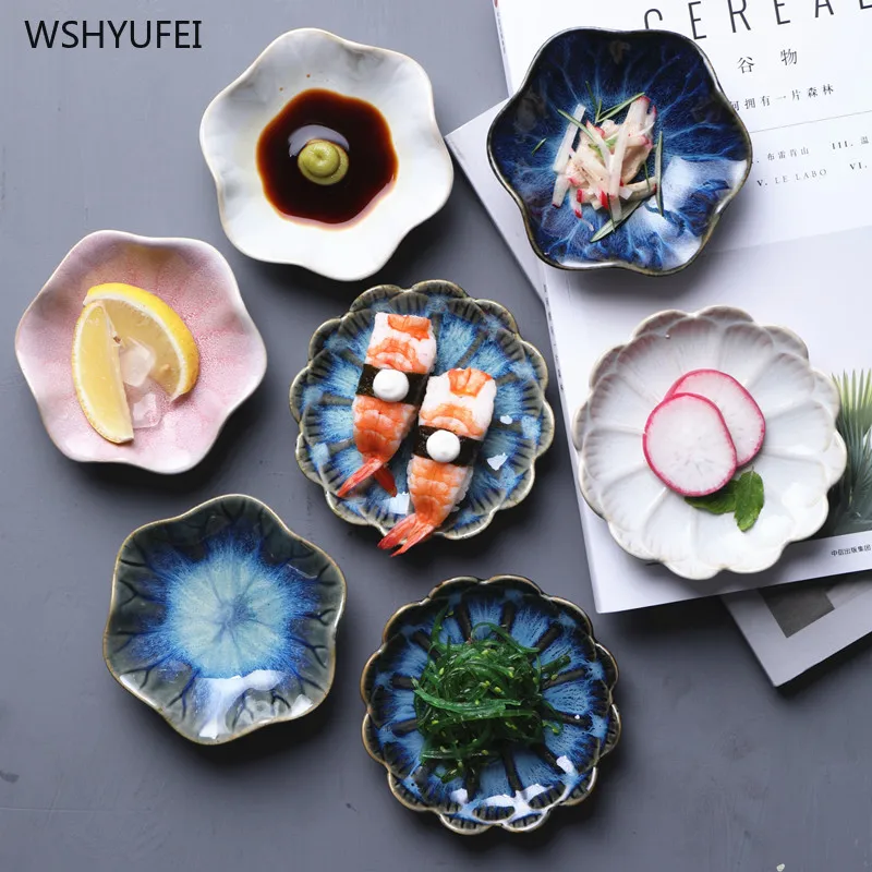 1 шт. необычная керамическая тарелка с цветами соевый соус уксус искусственная