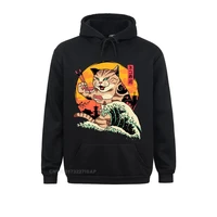 vaporwave cat wave japanese funny sportswear monster cat printed new hoodie camisetas hombre men christmas tops