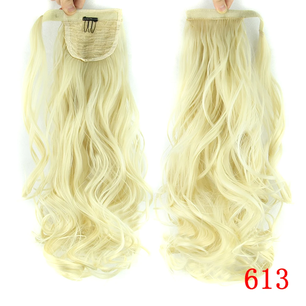 Curly 613 Soowee 22 дюймов длинные прямые синтетические волосы конский хвост накладные волосы шиньон Феи хвост шпильки - Цвет: Curly 613