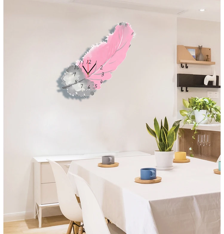 Современные радужные настенные часы большая деревянная гостиная креативное