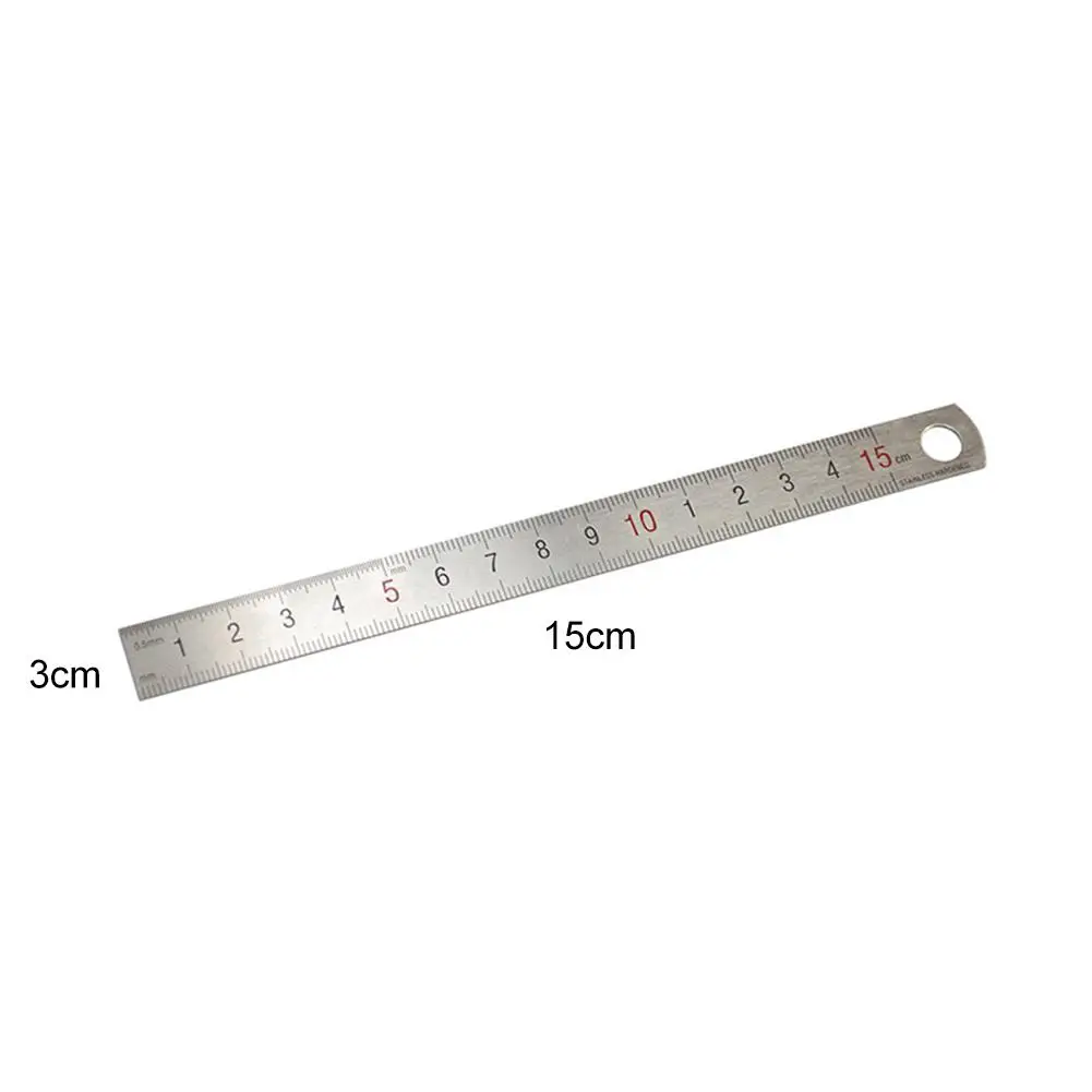 

15cm 0.5mm Precision Metal Measuring Tool Student Stationery Straight Ruler Metric Imperial Stainless Steel Double Sided