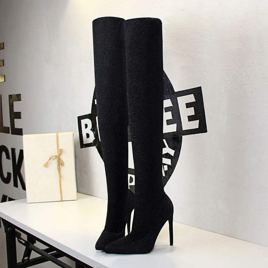 Пикантные Клубные туфли в европейском и американском стиле на тонком каблуке для