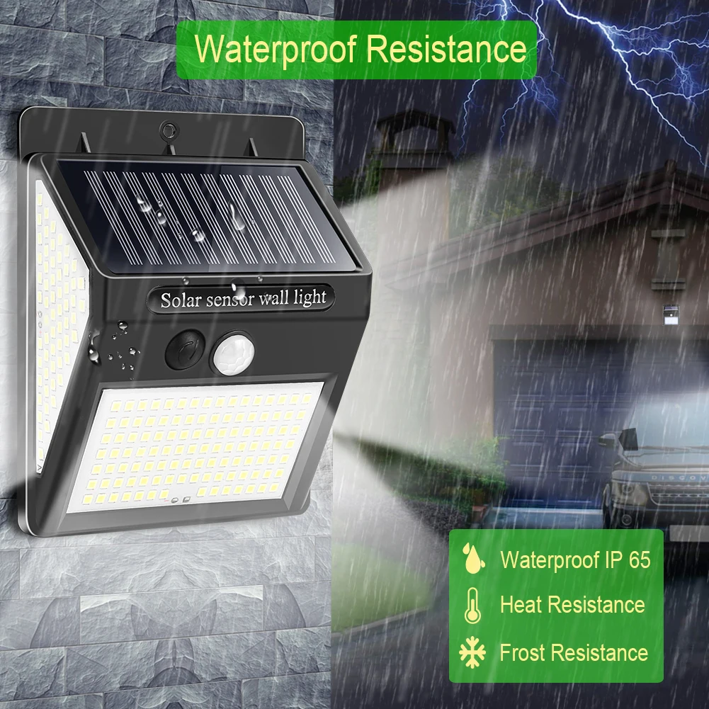 

Solar Light Outdoor 228 144 100 LED Solar Lamp PIR Motion Sensor Wall Light Waterproof Solar Powered light for Garden Decoration