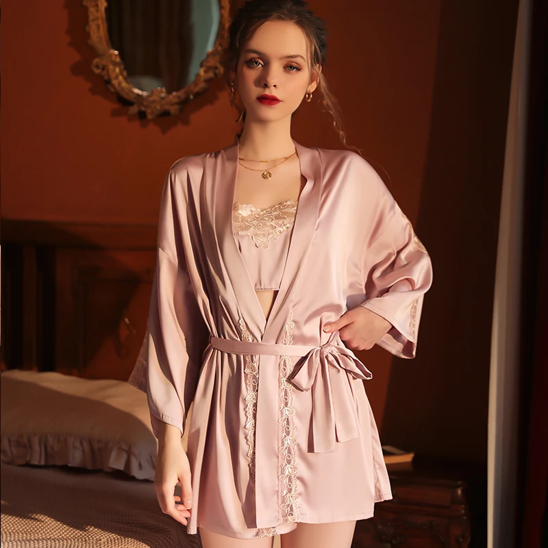 

Халат с вышивкой, кружевной ночной халат, одежда для сна, сексуальная женская ночная рубашка, нижнее белье, ночное белье, Эротическая сексуа...