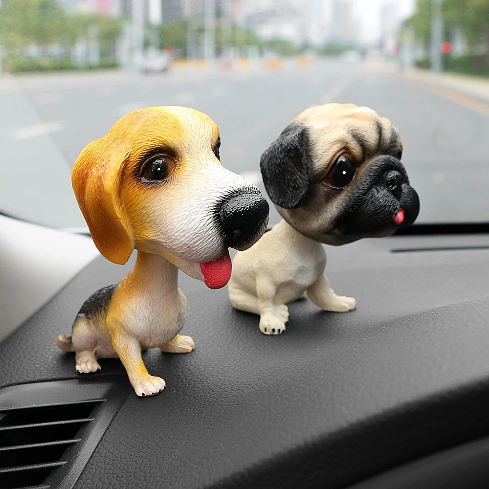 Автомобильные украшения из смолы милая кукла кивающая декоративная собачка