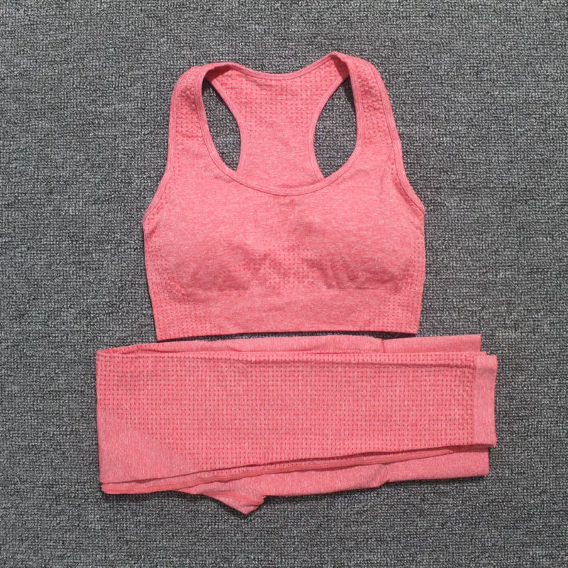 Спортивные костюмы из 2 предметов бесшовный комплект для йоги женская одежда