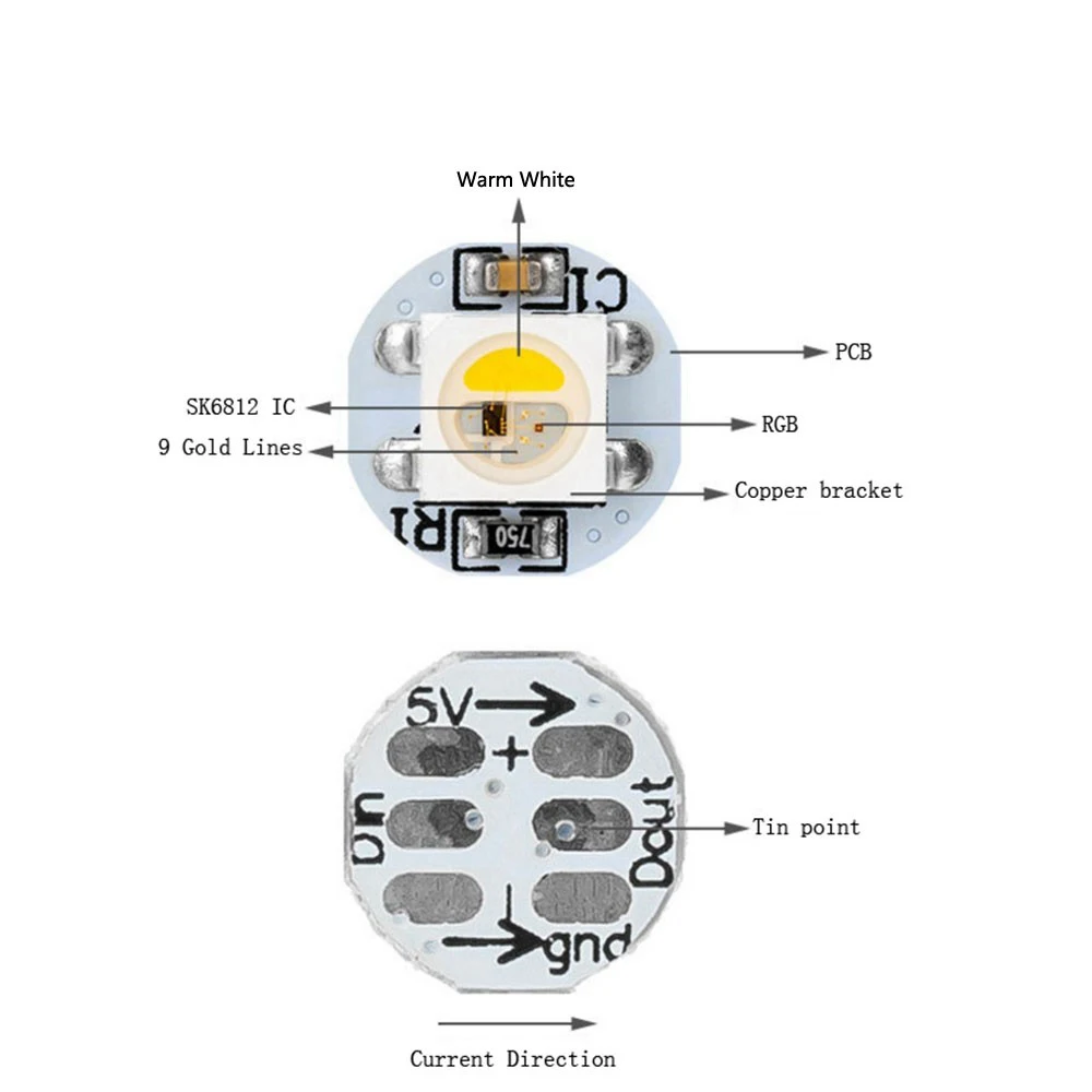 10-200pcs WS2812B RGB LED Chip WS2811 IC SK6812 Built-in RGBWW RGBNW RGBW 5050 SMD Black/White PCB DC5V | Освещение