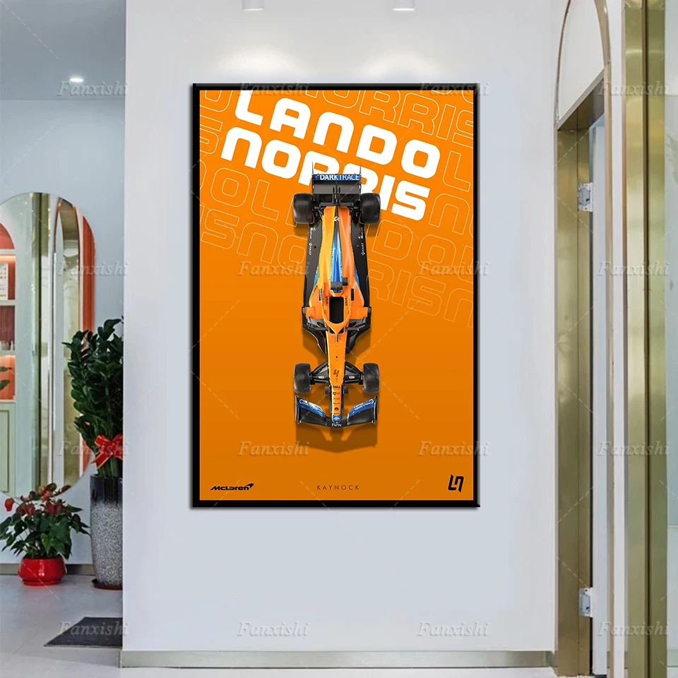 

Lando Norris F1 Car Painting Posters And Prints F1 Champion Hd Wall Art Canvas Modular Pictures Living Room Home Decor Man Gift