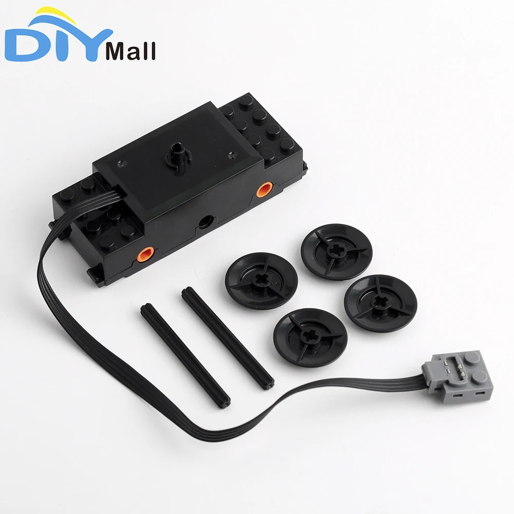 

Train Track Motor with 4* Wheels+2* Axles+4* Rubber Rings Compatible With Legoeds 88002 Power Functions MOC Part Building Block