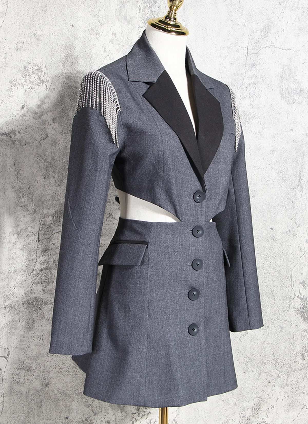 Женский блейзер из двух предметов роскошный подиумный пикантный Блейзер со