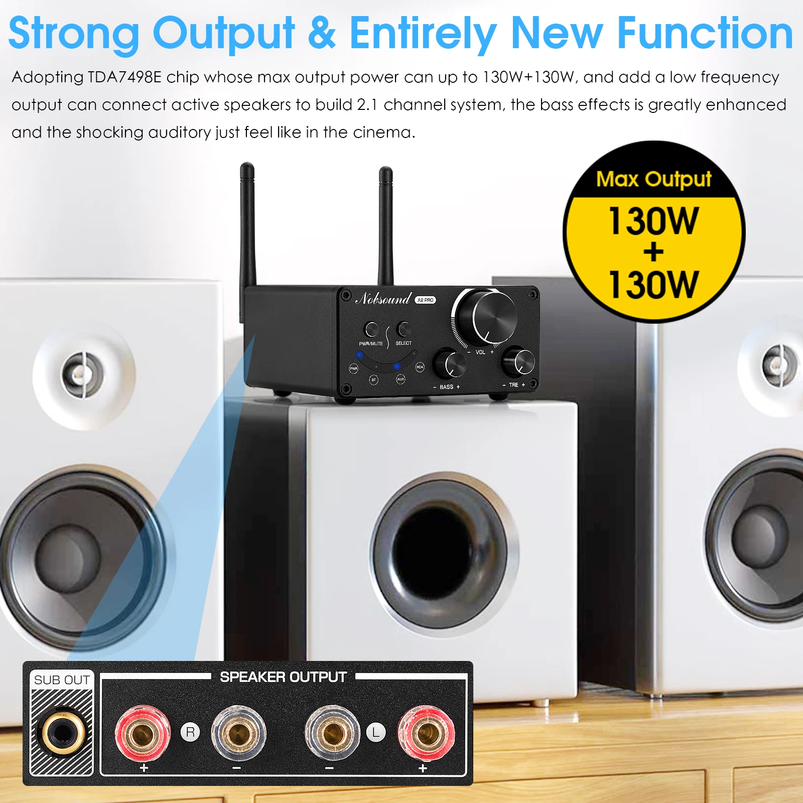 Цифровой усилитель мощности Douk Audio Hi Fi Bluetooth 5 0 басовый аудиоусилитель с двойной