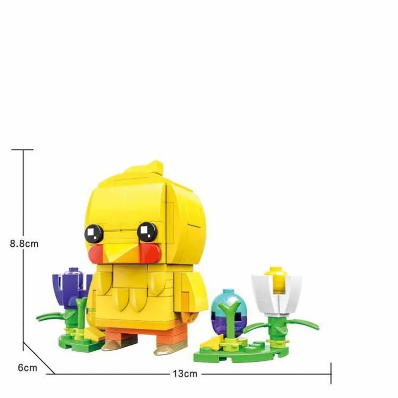 

New Easter Day Animal Bricks Style Rabbites Bunny Chick Building Blocks Model Sets Kids Educational Toys Gifts