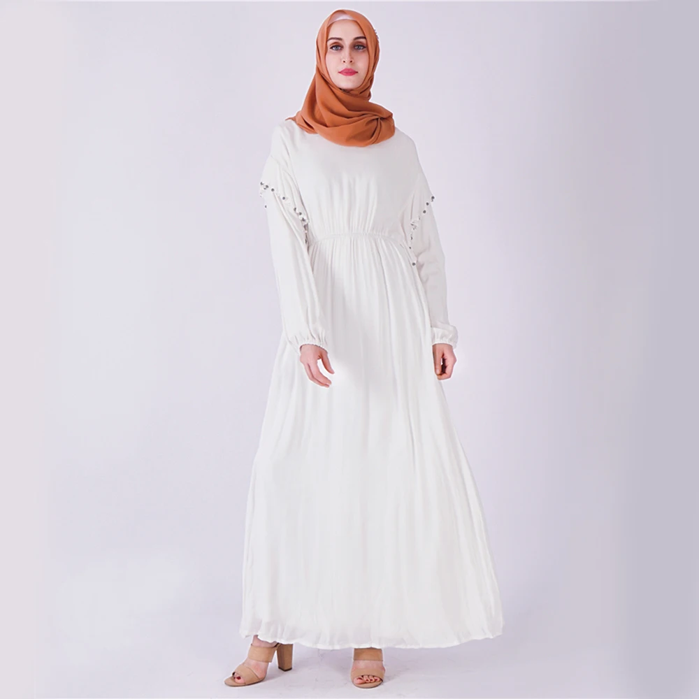 Рамадан dolman рукава узор длинный рукав с жемчугом Макси платье Оптовая Продажа