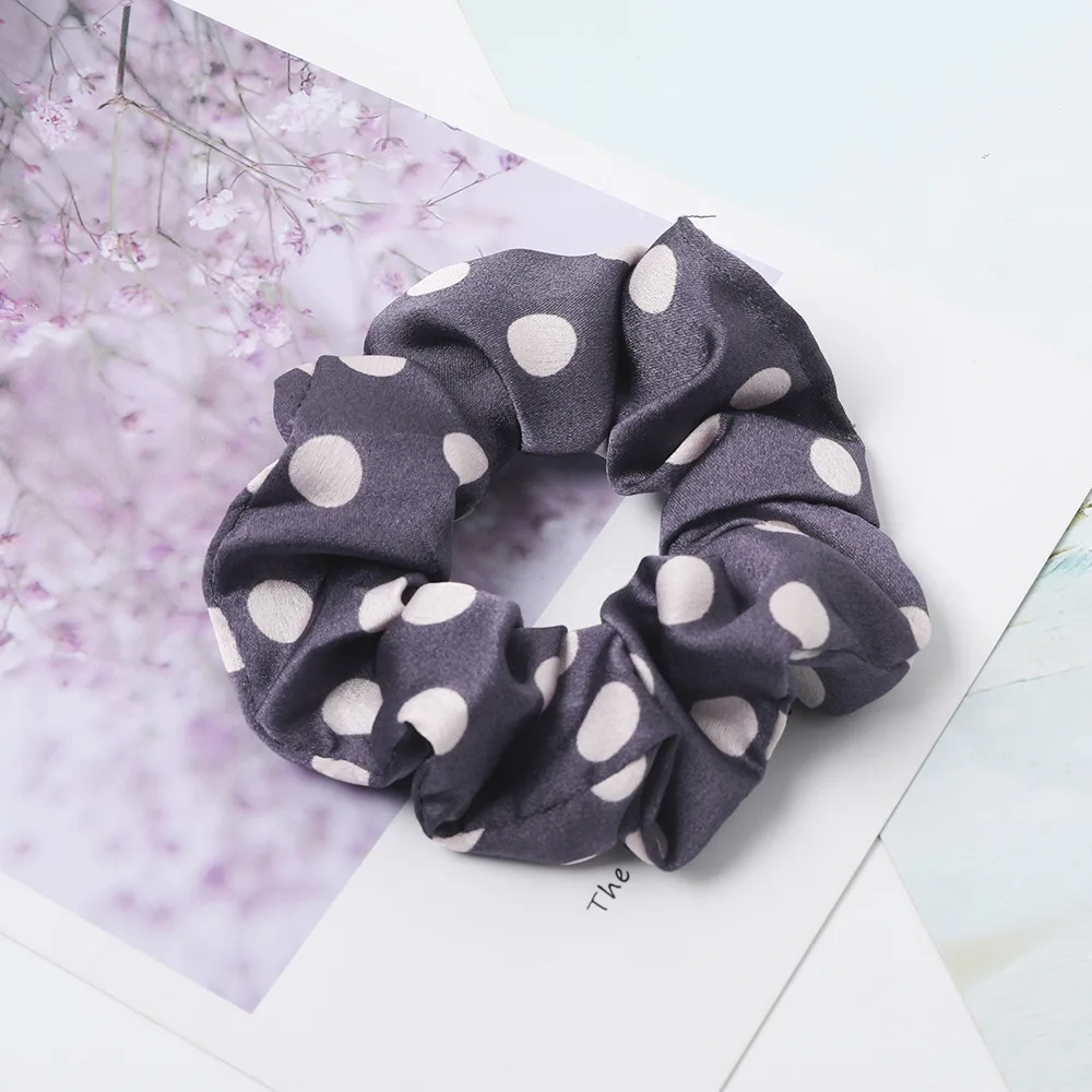 Новогодние женские резинки для волос в горошек ретро стиль Корейская резинка