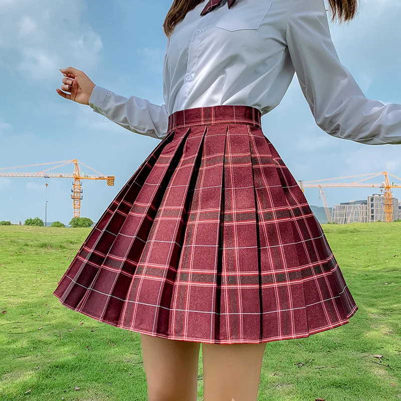 

Summer Women Pleated Skirts 2020 High Waist Korean Japan Style Students Skirts Girls Cute Sweet Plaid JK Uniform Mini Skirt