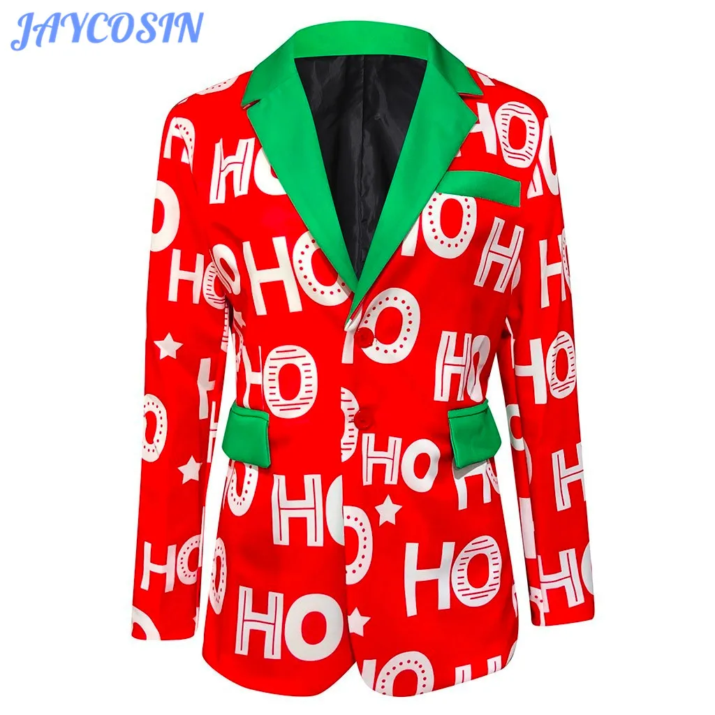 JAYCOSIN костюмы для мужчин 2019 Зимний Рождественский костюм куртки с длинным рукавом