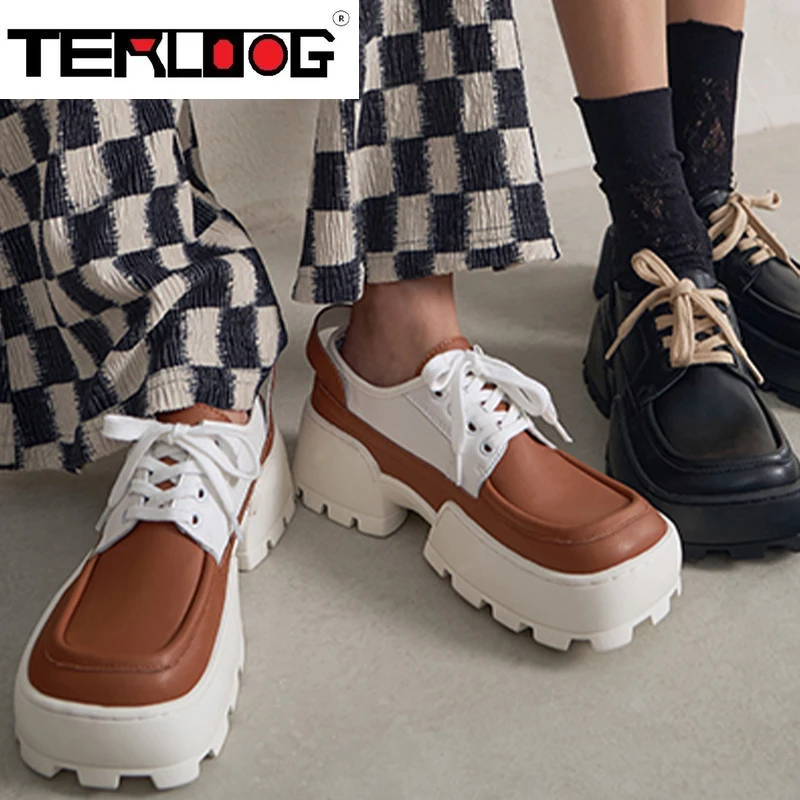 

Новинка 2022, осенне-зимние ботильоны из искусственной кожи на высоком каблуке, модная массивная женская обувь Мэри Джейн на шнуровке, женски...