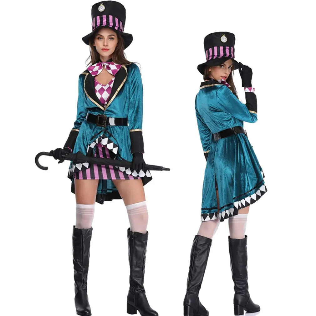 Halloween Costume Disguise Evil Clown Clothes Cosplay Carnival for Adults Women Stage Performance |