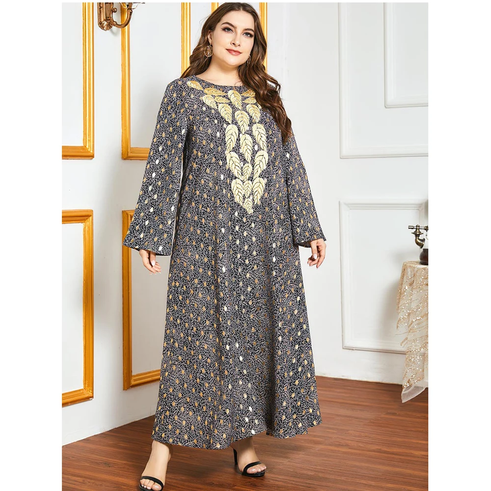 

Ramadan Abaya Muslim Women Embroidery Long Maxi Dress Kaftan Dubai Jilbab Caftan Islamic Clothing Loose Party Robe Arab Gown 4XL