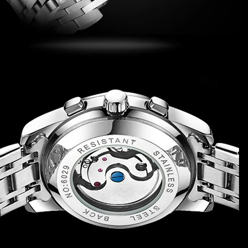 Автоматические механические часы для мужчин KIMSDUN Moon Phase светящиеся полые с