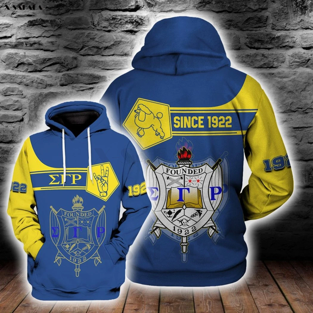 

ΣΓΡ Sigma Gamma Rho 1922 3D Over Printed Hoodie Man Women Outwear Zipper Pullover Sweatshirt Casual Gift