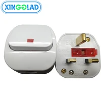 13a 3 pin ac electrical power wiring male plug socket main switch indicator light detachable extension cord adapter fuse uk plug