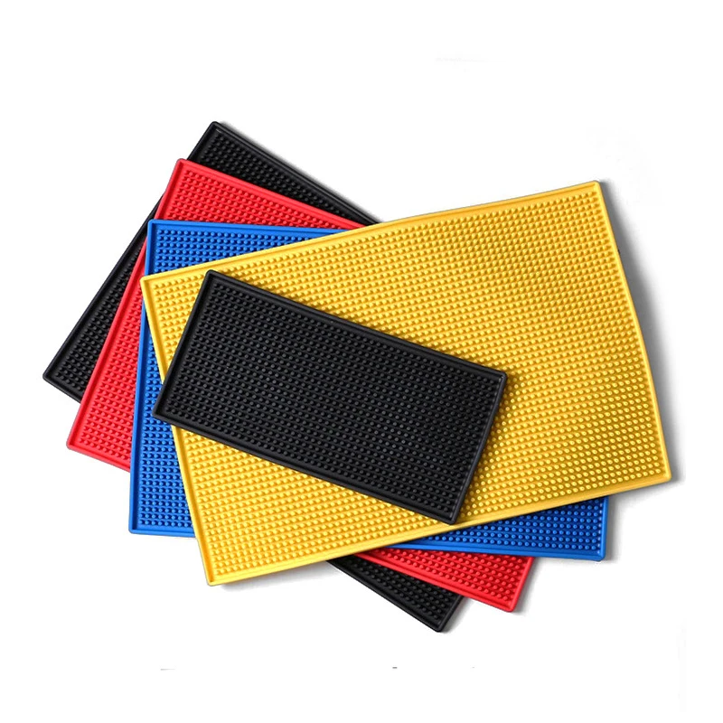 

PVC Coaster Rectangular Thick Rubber Bar Mat Black Non-Slip Water-Proof Mat