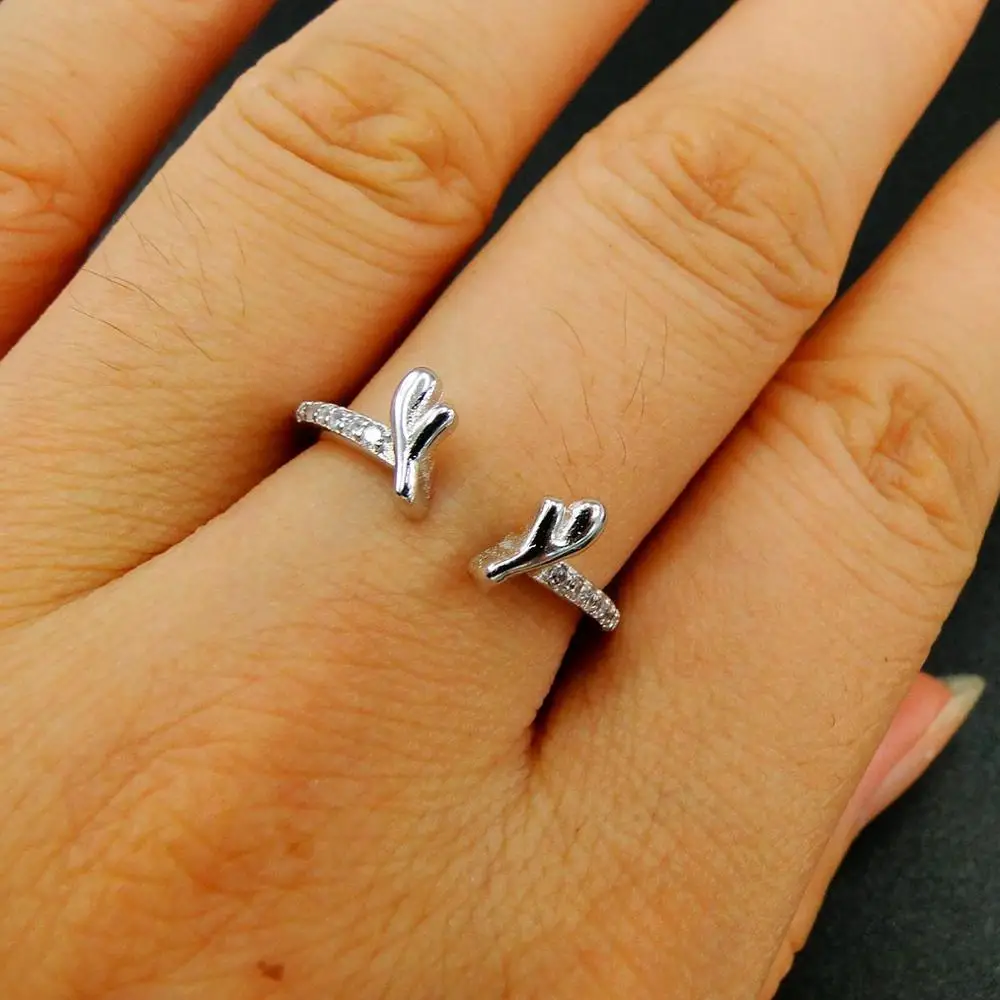 

High Quality Real Solid 925 Sterling Silver Dainty Ring CZ Engagement Wedding Ring For Women's Gift