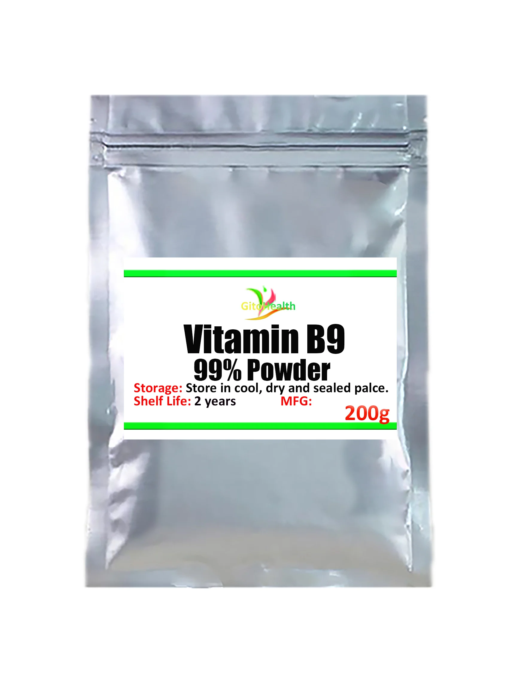 

Food grade vitamin B9 powder (folic acid) quality assurance nutritional enhancer vitamin B9 prevents fetal congenital defects an