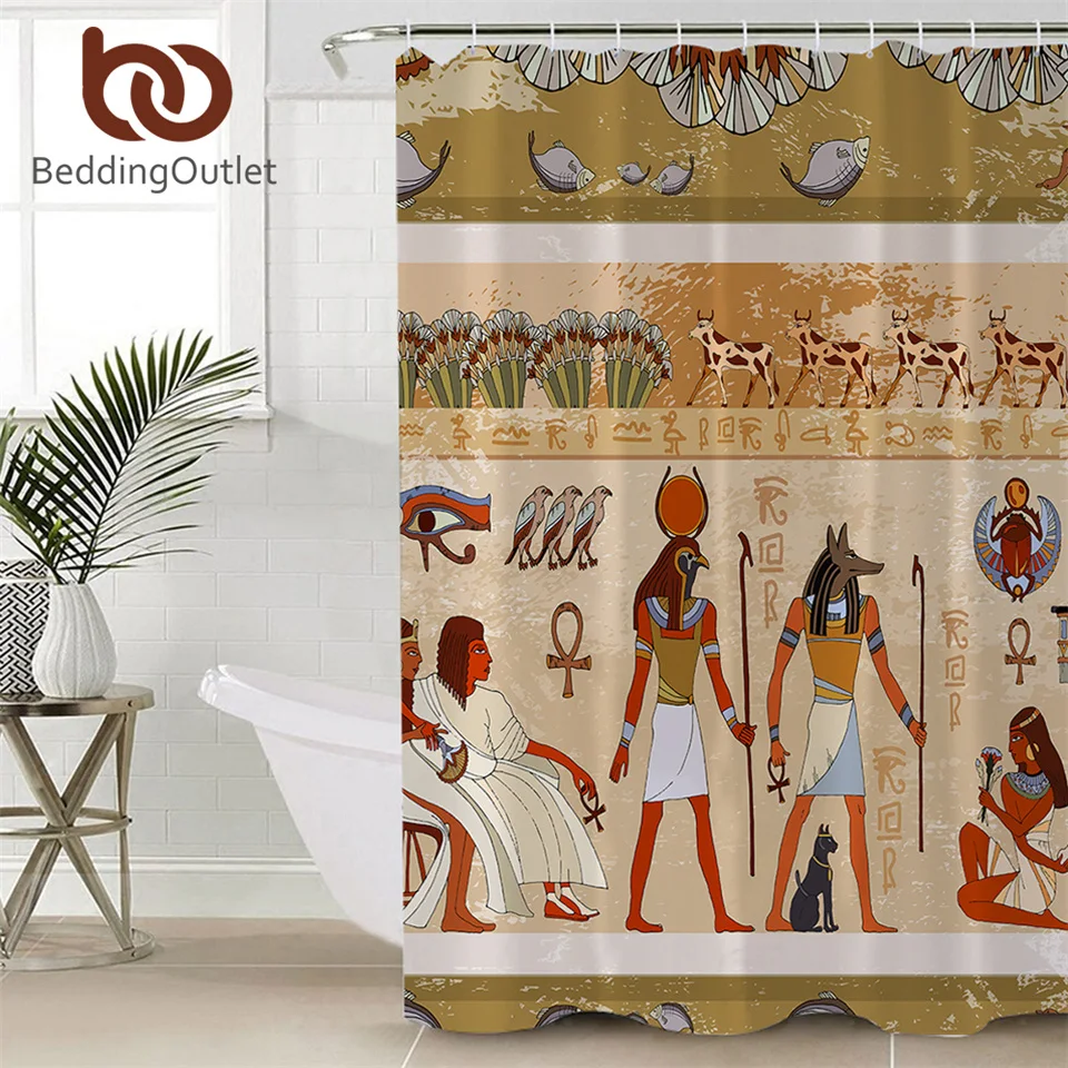 Занавеска для ванной BeddingOutlet в африканском стиле египетская душевая занавеска с