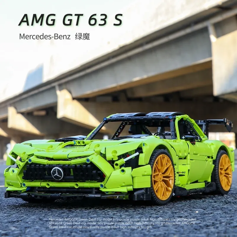

Гоночный автомобиль Benzz AMG GTR, гоночный автомобиль 1:8 с технологией управления на радиоуправлении, конструктор MOC 73939 42115, сборные блоки, кирпи...
