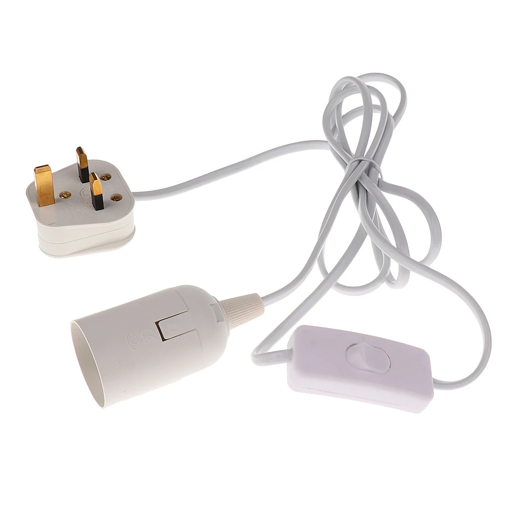 

E27 Base Lamp Light Bulb Adapter Holder Socket w/Switch LED Lighting UK Plug