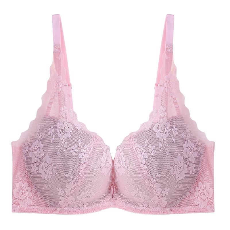 PAERLAN бесшовные кружевные цветочные груди без косточек пуш ап черный бюстгальтер