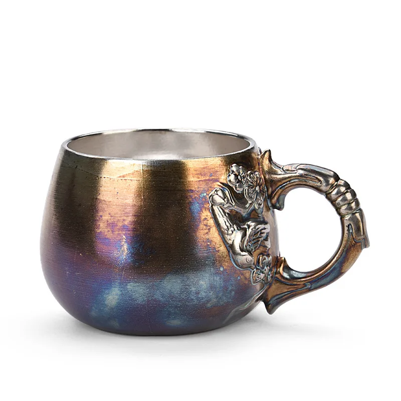 Семь цветов античное серебро позолоченная вода кружка Офисная чайная чашка