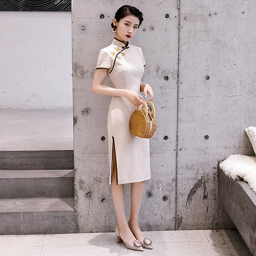 Традиционное китайское винтажное платье для женщин Восточное элегантное тонкое