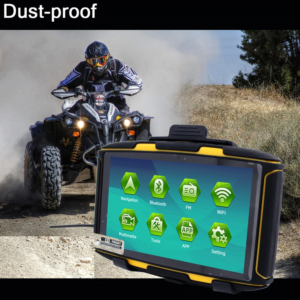 5 &quotAndroid 6 автомобиля мотоцикла GPS навигации с BT4.0 домофон Ram1GB Rom 16 Гб MP3/MP4/FM