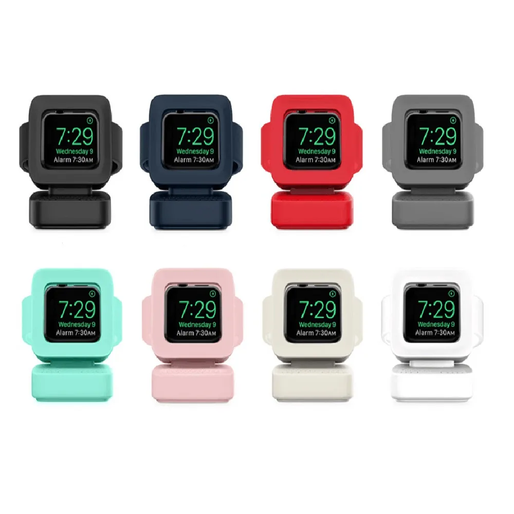 

Silicone Charging stand For Apple Watch Stand 5 4 3 2 Watch Charger Accessories Fit pulseira apple watch band 38mm 42mm 44mm