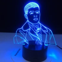 singer lunay 3d led night light for home decoration colorful nightlight gift for fans dropshipping 3d lamp celebrity