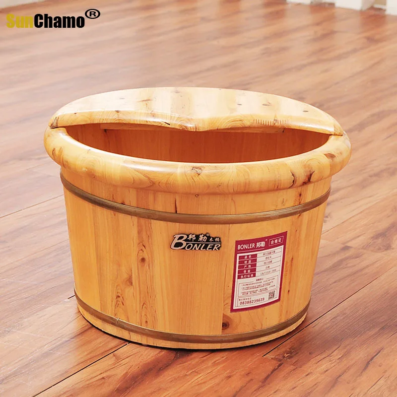 Деревянная ванна для ног Маленькая деревянная раковина артефакт цельная