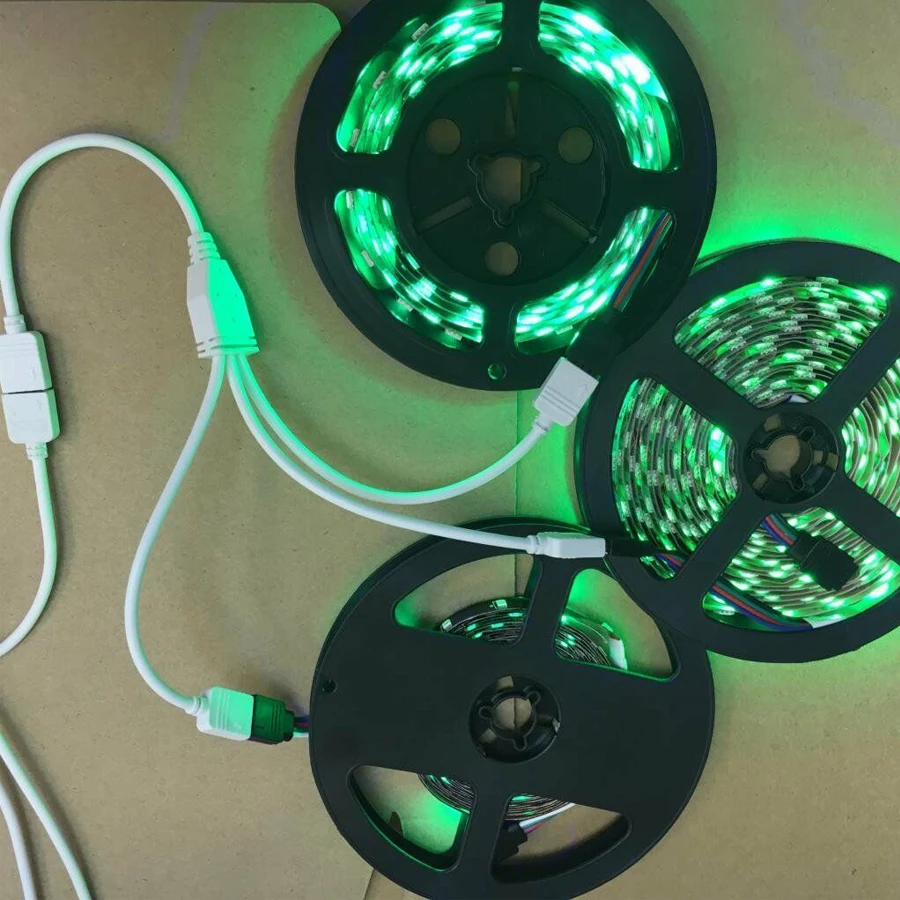 4 Pin RGB светодиодный разъем отклонения в размерах на 1-2/ 3/4 разветвитель провода