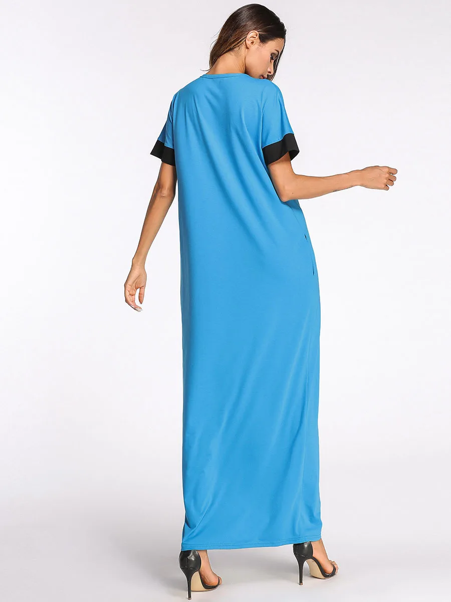 Мусульманские халаты Европа и Ближний Восток контрастные цвета платье свободные