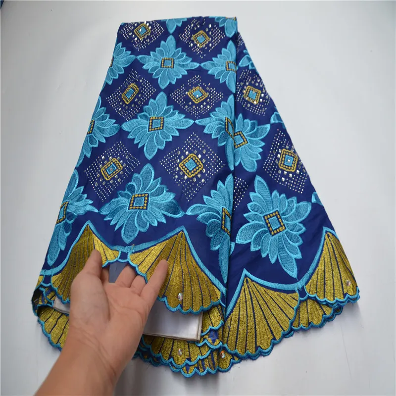 

African Cotton Lace Fabric 2021 High Quality Swiss Voile Lace In Switzerland With Stones Embroidery Swiss Voile Lace Fabric