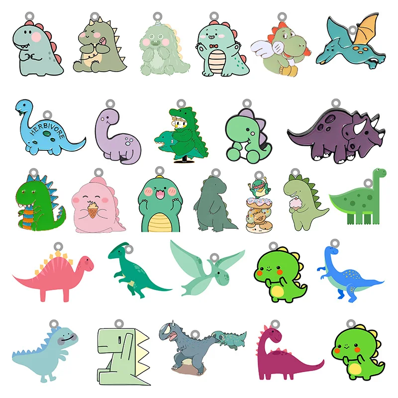 

TAFREE New Cartoon Dinosaur Funny Acrylic Pendant Epoxy Resin Jewelry Making Pendant Earrings Necklace Accessories