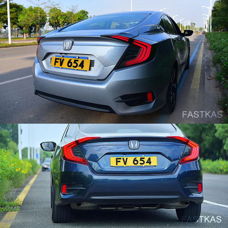 1 пара светодиодный задний фонарь светильник в сборе для Honda Civic 2016 2017 2018 левый и