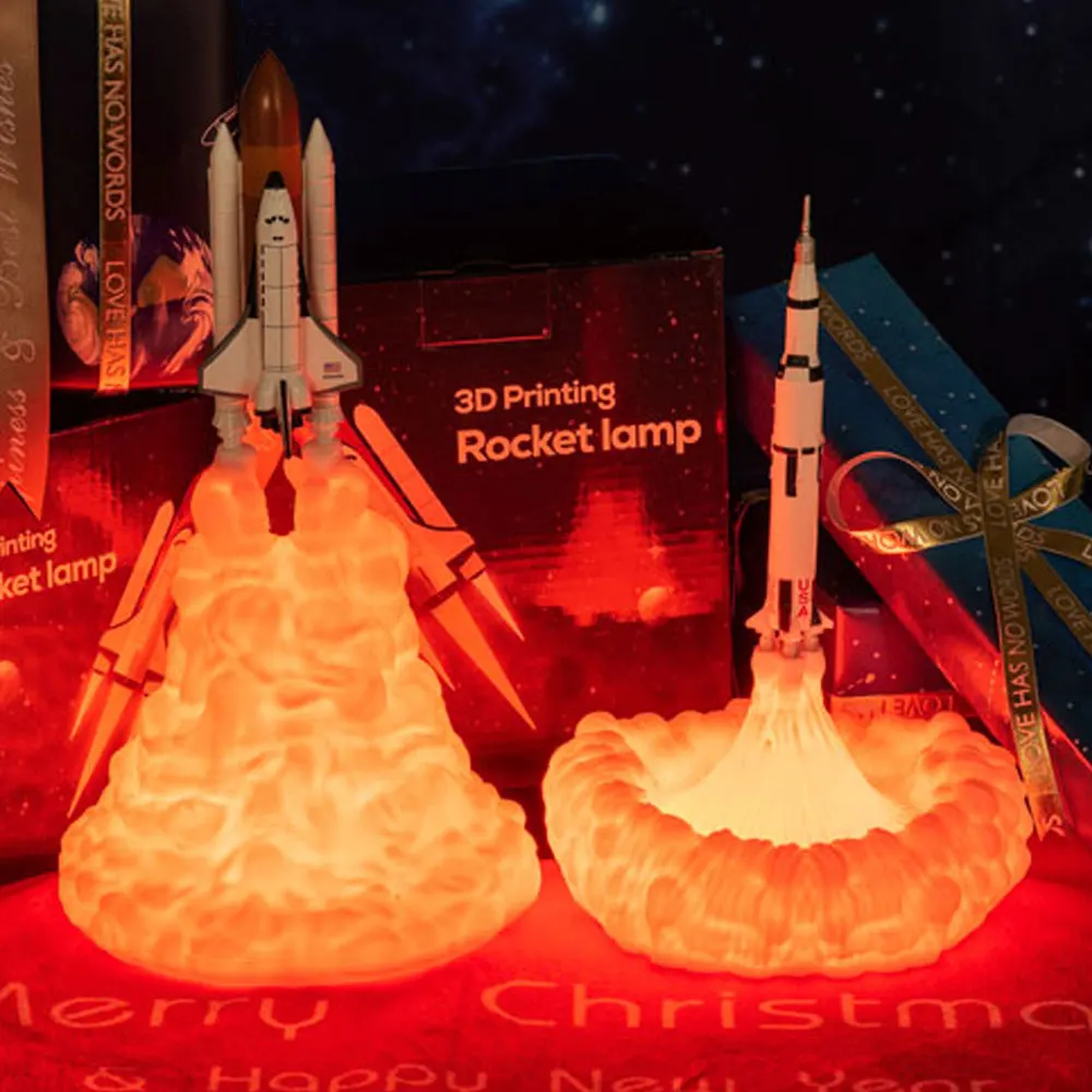 Космический Шаттл лампа с 3D рисунком рандомная детская прикроватная для