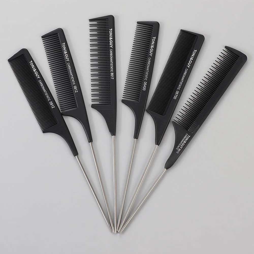 

Профессиональная термостойкая салонная черная металлическая шпилька, Антистатическая расческа, жесткая угольная расческа, щетки для трим...