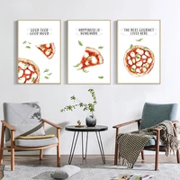 italian pizza watercolor poster modern kitchen dining room wall art home decor painting good food quote canvas prints pictures