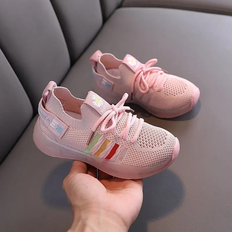 Детская обувь для девочек спортивная 2020 мальчиков с цветочками детей из дышащей