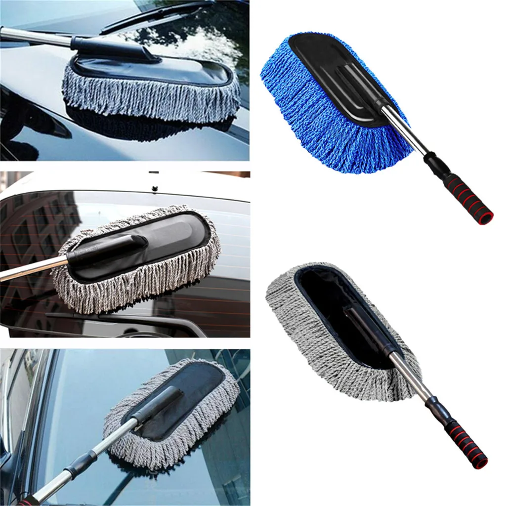 Multi-Functional Microfiber Car Dust Cleaning Brush Duster Mop Auto Washer Tool Wax Supplies For Audi A6 A4 VW BMW | Автомобили и